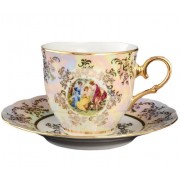 Набор кофейных пар 170 мл Офелия Мадонна перламутр MZ (6 пар)