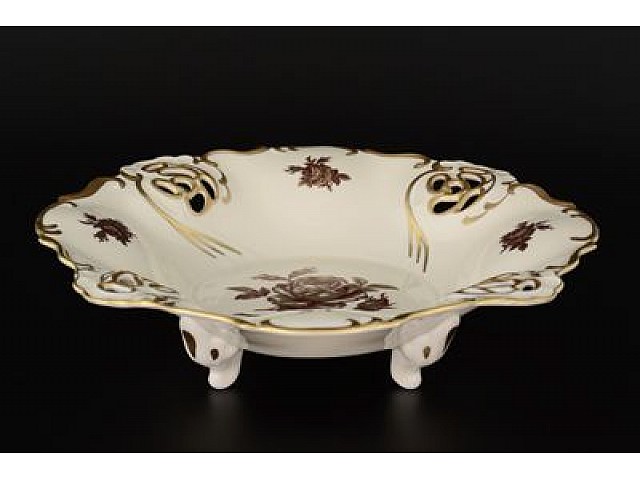 Фруктовница (Барбарина) 24 см Анжелика Слоновая кость Роза MZ