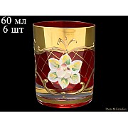 Набор стопок для водки 60 мл Bohemia Crystal Лепка Красная U-R 6 шт