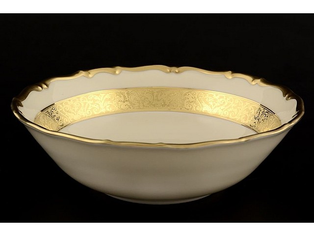 Набор салатников 16 см Анжелика Слоновая кость Золотая лента MZ 6 шт