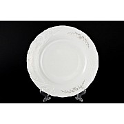 Набор тарелок 25 см Лиана Серый орнамент отводка платина MZ 6 шт