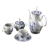 Сервиз кофейный Бернадотт Синие розы на 6 персон 15 предметов