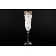 Набор фужеров для шампанского 180 мл Анжела Костка Кутка платина R-G фон Bohemia 6 шт