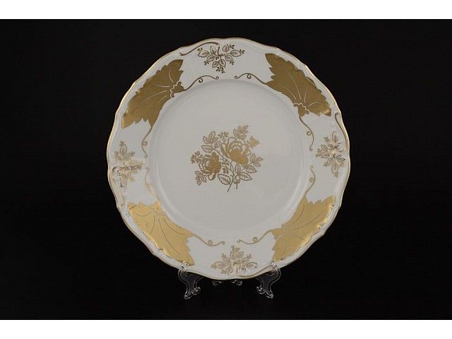 Набор тарелок 25 см Мария Луиза Кленовый лист Белый Carlsbad 6 шт