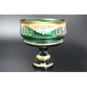 Конфетница 28 см Bohemia Лепка Зеленая B-L