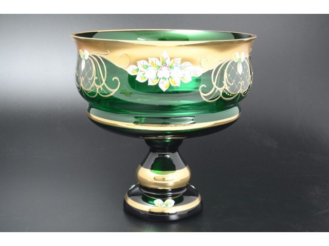 Конфетница 28 см Bohemia Лепка Зеленая B-L