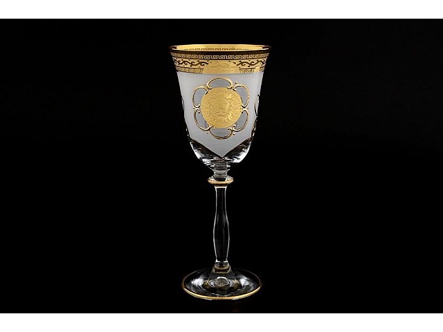 Набор бокалов для вина 250 мл Анжела Версаче Лев R-G фон Bohemia Crystal 6 шт