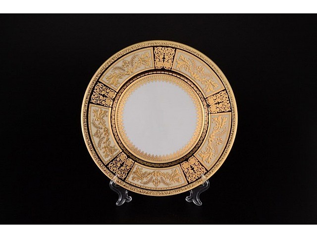 Набор тарелок 21 см Falkenporzellan Diadem Black Creme Gold 6 шт