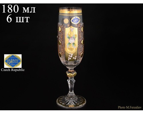 Набор фужеров для шампанского 180 мл Jahami Золото 6 шт