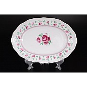 Блюдо овальное 32 см Офелия Плетистая роза Лагуна Отводка золото MZ
