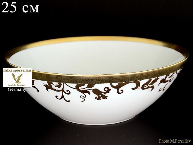 Салатник 25 см Falkenporzellan Tosca Blueshade Gold