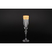 Набор фужеров для шампанского 200 мл Золото 6 штук Bohemia Crystal