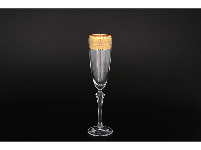 Набор фужеров для шампанского 200 мл Золото 6 штук Bohemia Crystal