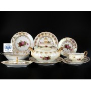 Столовый сервиз Гранд Роза перламутр Carlsbad на 6 персон 29 предметов