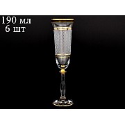 Набор фужеров для шампанского 190 мл Анжела Каро R-G Bohemia Crystal 6 шт