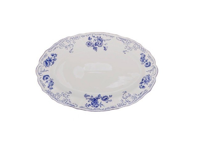 Блюдо овальное 36см Бернадотт Синие розы