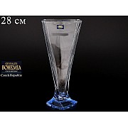 Ваза для цветов Quadro Bohemia Crystal синяя 28 см