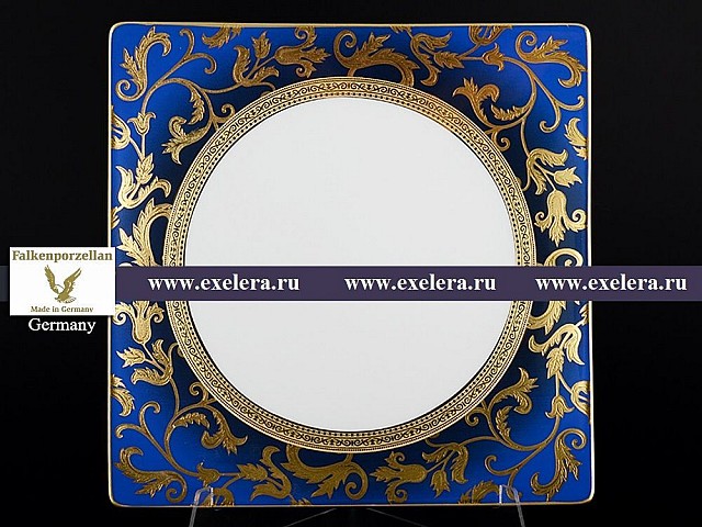Набор тарелок 27 см Falkenporzellan Tosca Blueshade Gold 6 шт