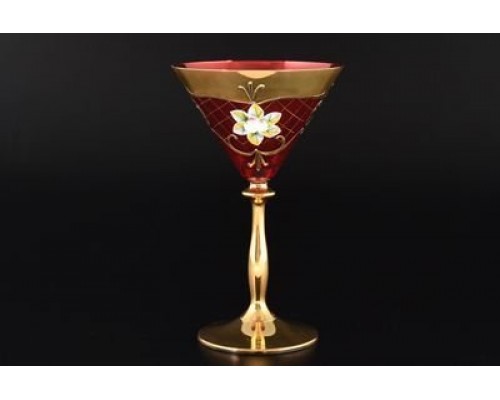 Набор бокалов для мартини Bohemia Crystal Лепка Красная U-R 6 шт