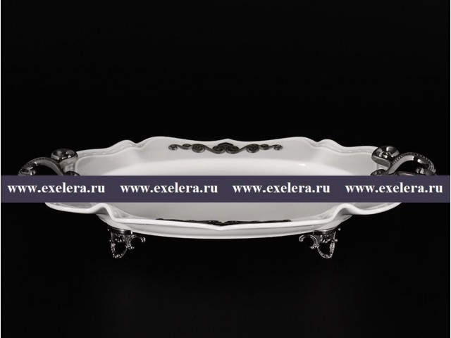 Блюдо овальное 35 см на ножке Дильназ Royal Czech Porcelain