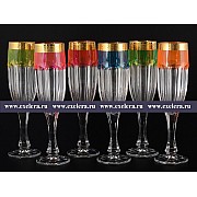 Набор фужеров для шампанскго 150 мл NEON B-G фон Bohemia Crystal