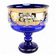 Конфетница Bohemia Лепка Синяя E-V 20 см