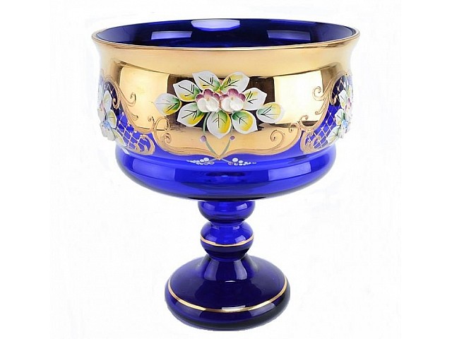 Конфетница Bohemia Лепка Синяя E-V 20 см