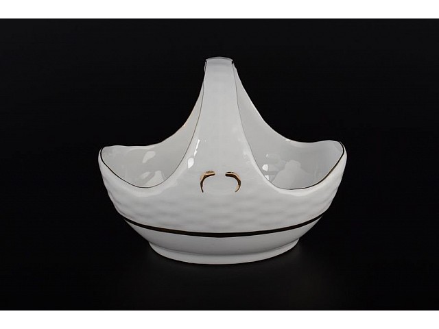 Конфетница корзина 17 см Золотая полоса Корона Queens Crown