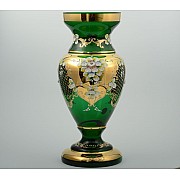 Ваза для цветов 43 см Bohemia Лепка Зеленая E-V