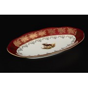 Блюдо овальное 26 см Царская Красная Охота Royal Czech Porcelain