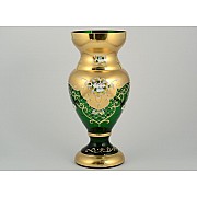 Ваза для цветов Лепка Зеленая B-L Bohemia Crystal на ножке 35 см