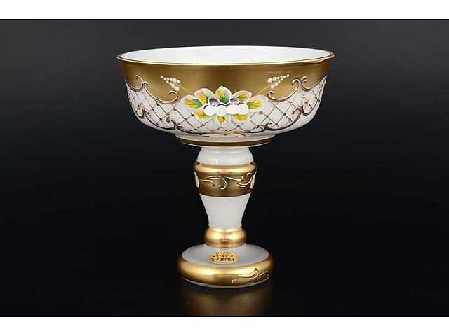 Конфетница Bohemia Лепка Белая B-L 15 см 22954