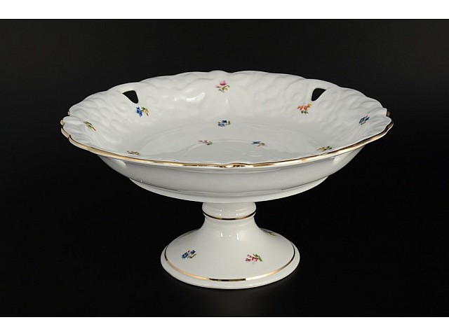 Фруктовница 30 см Мелкие цветы отводка золото Корона Queens Crown