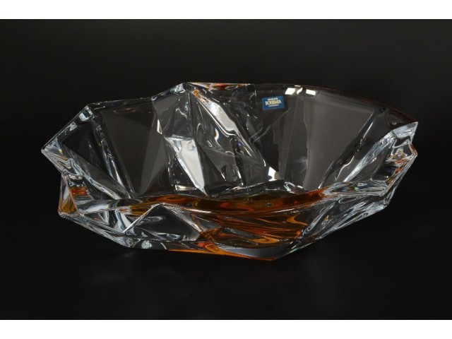 Фруктовница 35 см ANGLE желтая Crystalite Bohemia