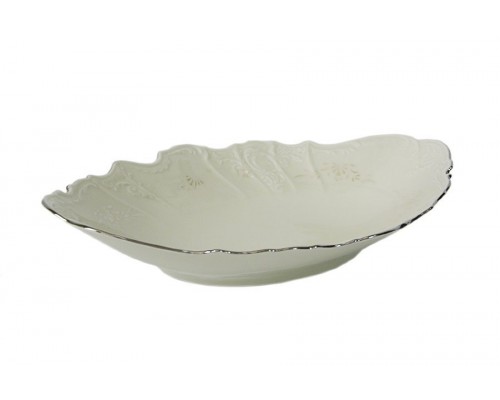 Блюдо для хлеба 34 см Бернадотт Платиновый узор BE-IVORY
