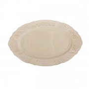 Блюдо овальное 34 см Бернадотт Платиновый узор BE-IVORY