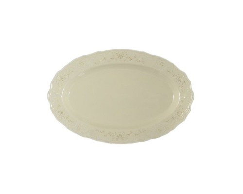Блюдо овальное 36 см Бернадотт Платиновый узор BE-IVORY