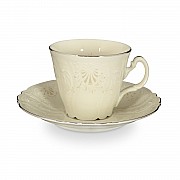 Набор чайных пар ведерка Платиновый узор Be-Ivory Bernadotte 200 мл (6 пар)