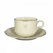 Набор чайных пар Платиновый узор Be-Ivory Bernadotte 250 мл (6 пар)