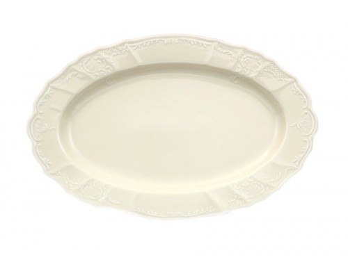Блюдо овальное 36 см Бернадотт Белый узор BE-IVORY