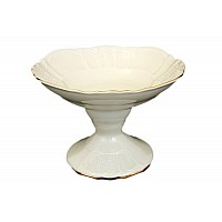 Ваза для фруктов на ножке 25 см Бернадотт Белый узор BE-IVORY