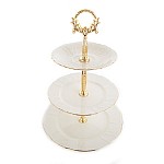 Этажерка (Горка) 3 яруса Бернадотт Белый узор BE-IVORY