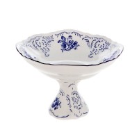 Салатник 13 см на ножке Бернадотт Синие розы