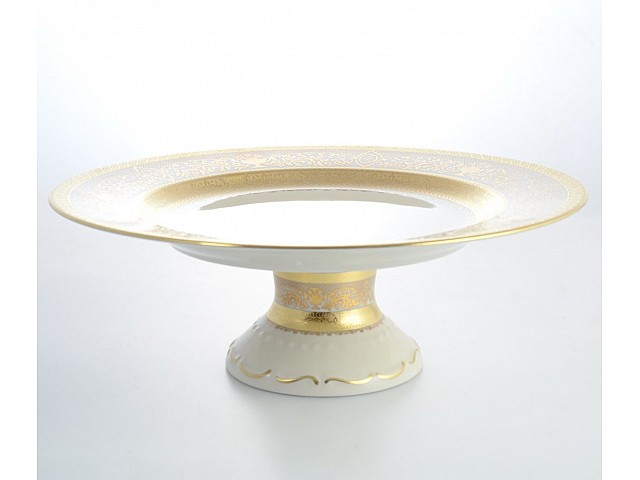 Тарелка для торта на ножке 30 см Falkenporzellan Cream Majestic Gold