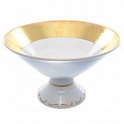Фруктовница на ножке Falkenporzellan Diamond Full Gold 24 см
