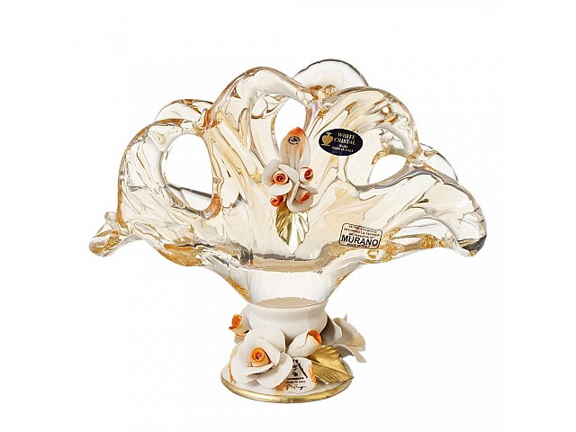 Салфетница White Cristal 20 см желтая