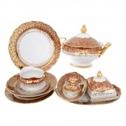 Столовый сервиз Queen's Crown Aristokrat Лист красный на 6 персон 27 предметов