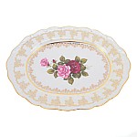 Блюдо овальное на ноге Queen's Crown Aristokrat Роза 36 см