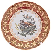 Набор тарелок Queen's Crown Aristokrat Охота красная 25 см