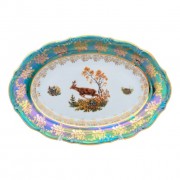 Блюдо овальное Repast Охота зеленая Мария-тереза R-L 28 см